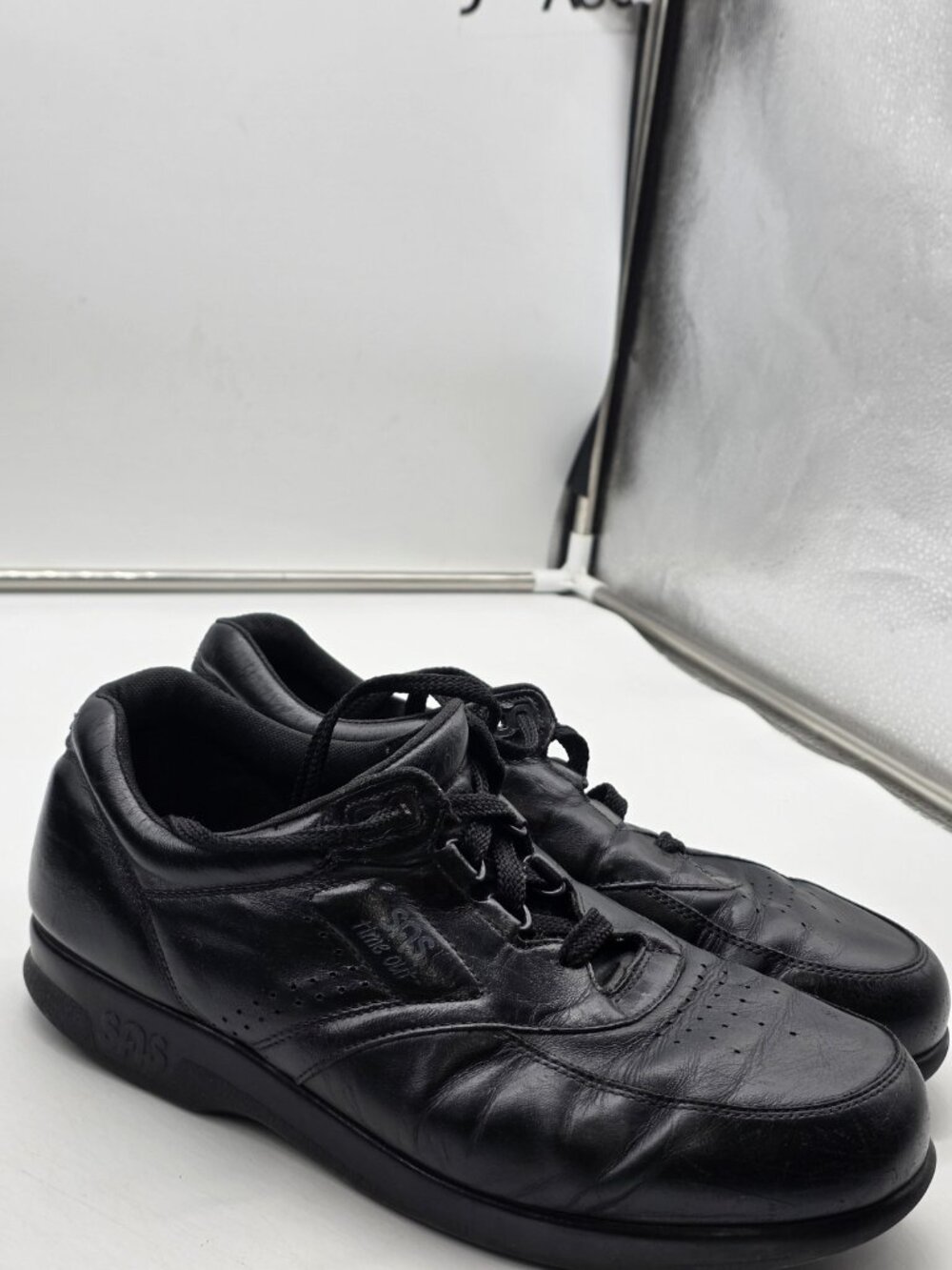 SAS Time Out Shoes Mens Size 7.5 Black Leather Comfort Slip Resistant Casual